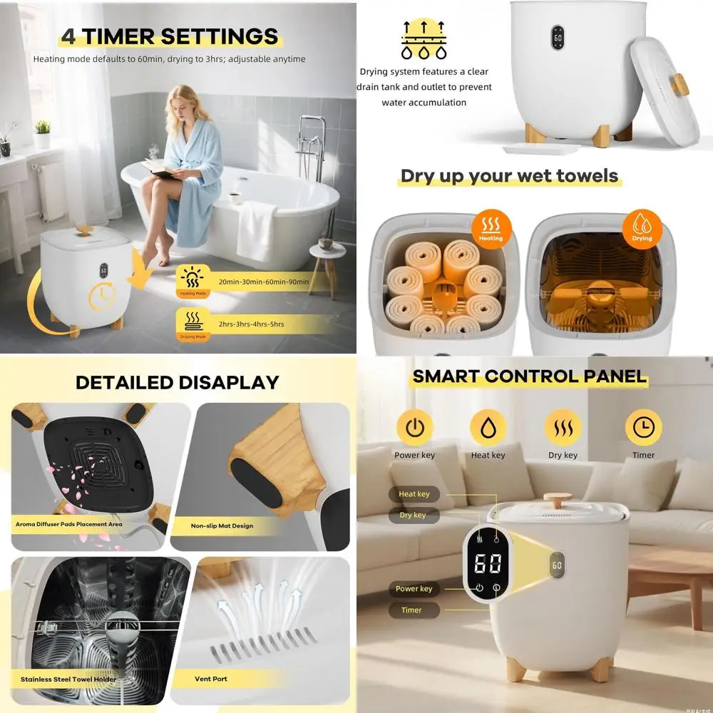 

Портативный электрический подогреватель для полотенец - вместимость 20 л, сушилка, идеально подходит для дома, спа-салона и путешествий