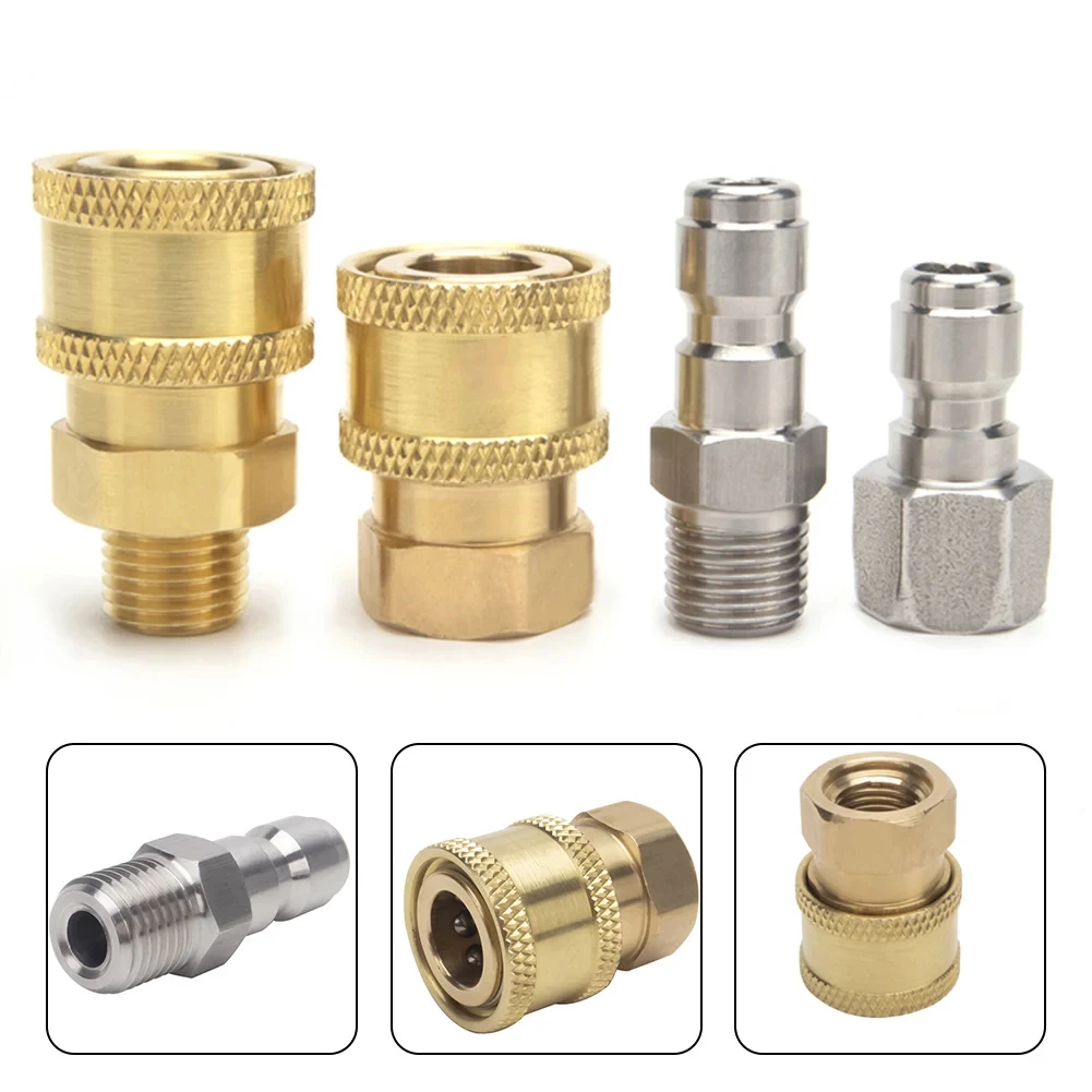 Hogedrukreiniger Connector Koppeling Quick Release Adapter 1/4 "Man Fitting Aansluiting Auto Wassen Tuin Gewrichten - afbeelding 2