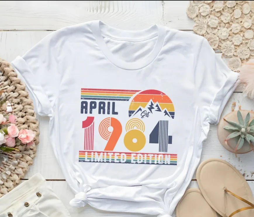 40th Birthday Shirt 1984 Gift Number Hoodie for Women Men Forties Bday Tee For Wife Or Husband 100%Cotton Streetwear goth y2k