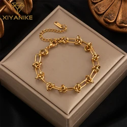 XIYANIKE 316L Stainless Steel Woman Bracelet New Style Gold Color Rust Proof Bracelets Women Stylish Girls Jewelry Drop Shipping
