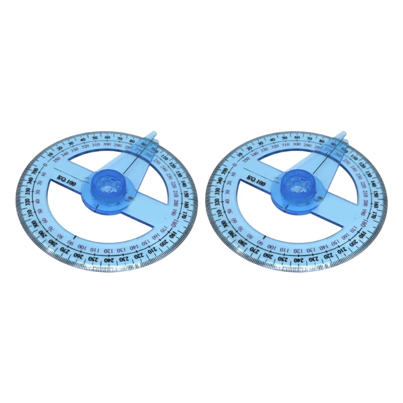 

2 PCS Circle Protractor 360 -градусный транспортный правитель Math Protractor Drafting Tool для школьного офиса рисует измерение