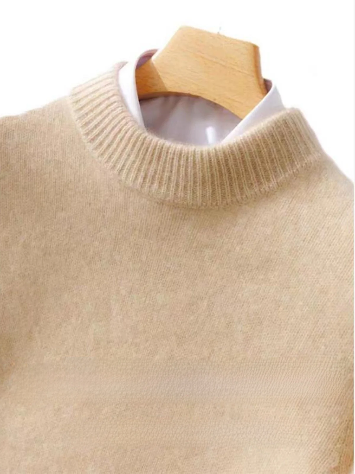 

Thiened Double Wool Knitted Sweater Loose Fit Long Sve Men's Autumn Winter Busin Casual f High Collar Large Size B...