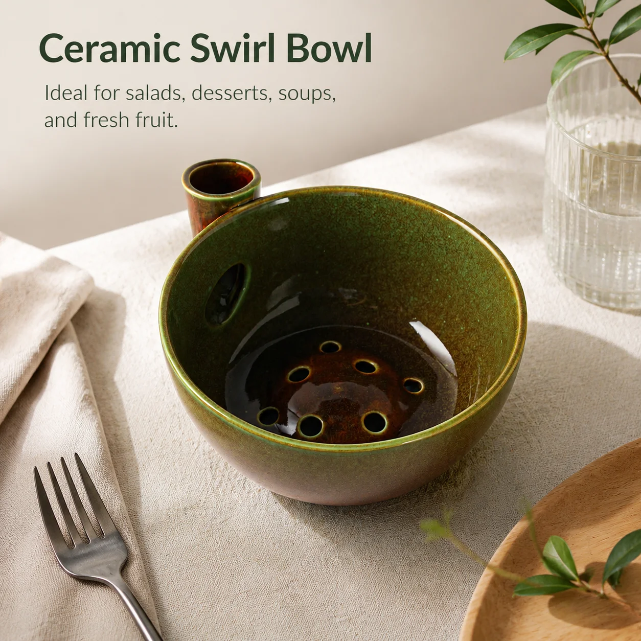 Artistic Serving Bowl Berry Ceramic Fruit Dish for Home Dining Salad Dessert Soup Kitchen Decor Durable Elegant
