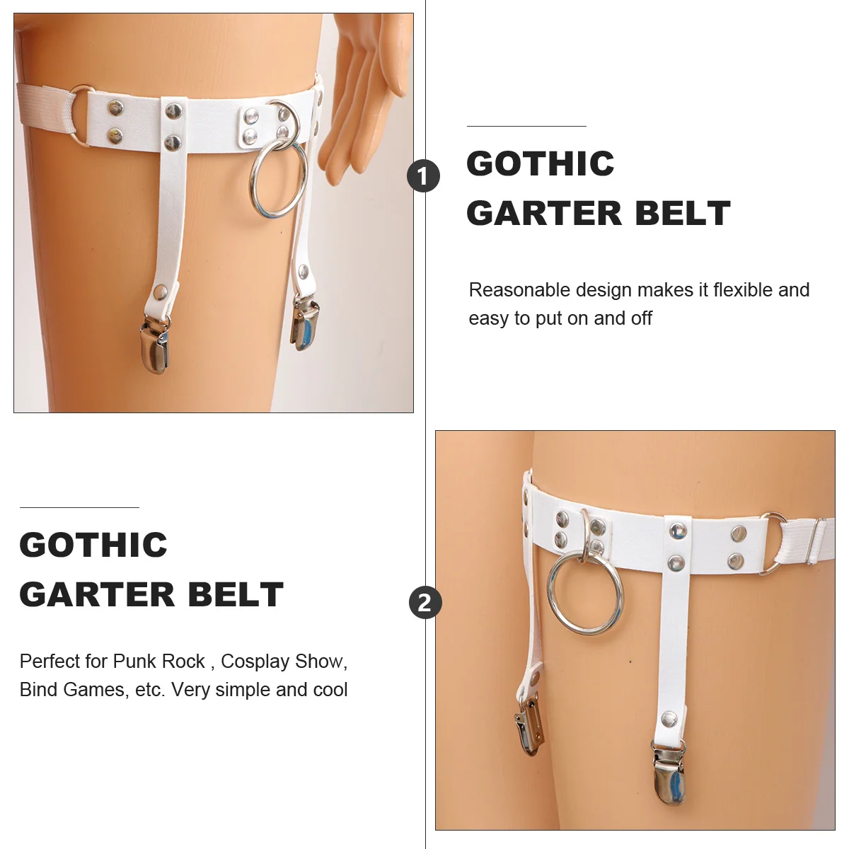 

1Pcs Elastic Punk Leg Garter Band Big Bell Ring Lightweight Free Size Perfect for Cosplay Party Punk Leg