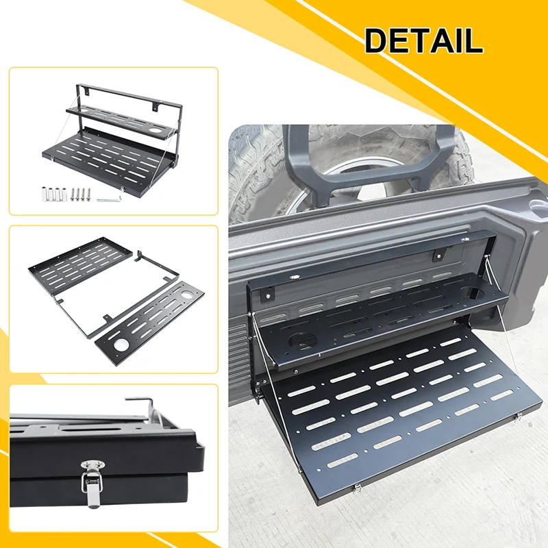 Car Tailgate Storage Bracket Rack Shelf for Jeep Wrangler JL 2018 Up Car Exterior Accessories