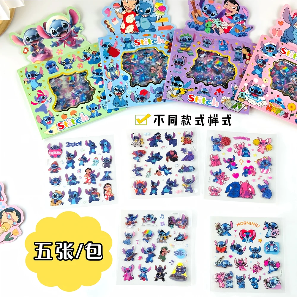 

5pcs Disney Cute Anime Stitch PET Graffiti Stickers Decal DIY Notebook Phone Suitcase Car Bike Waterproof Decoration Sticker Toy