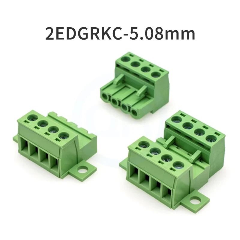 

(10 Sets) 2EDGRKC + 2EDGK 5.08mm Plug-in Terminal Block Locking Plate Fixed Aerial Pair Plugging Male Female Block 15EDGRKC 5.08