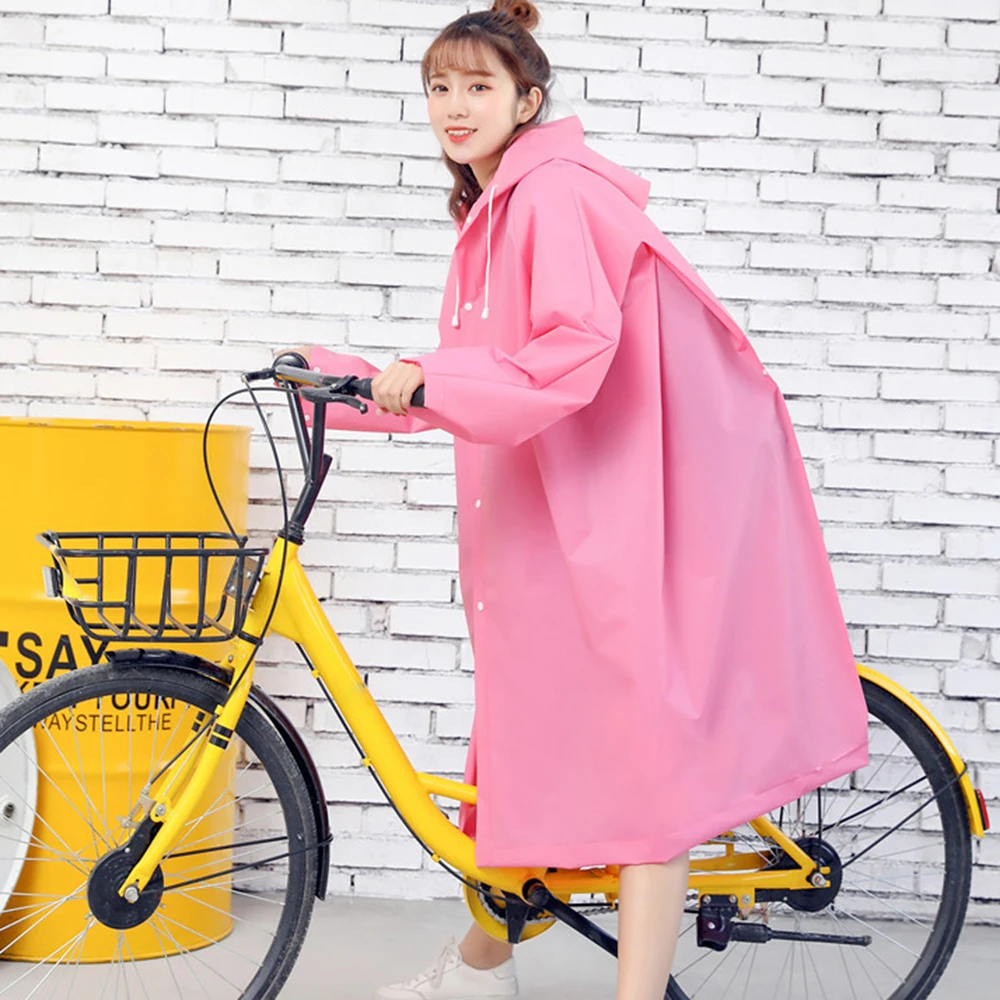 1pc Adult Long EVA Waterproof Rain coat For Women Impermeable Poncho Hooded Cycling Rain Jacket Men Raincoat Over Coat