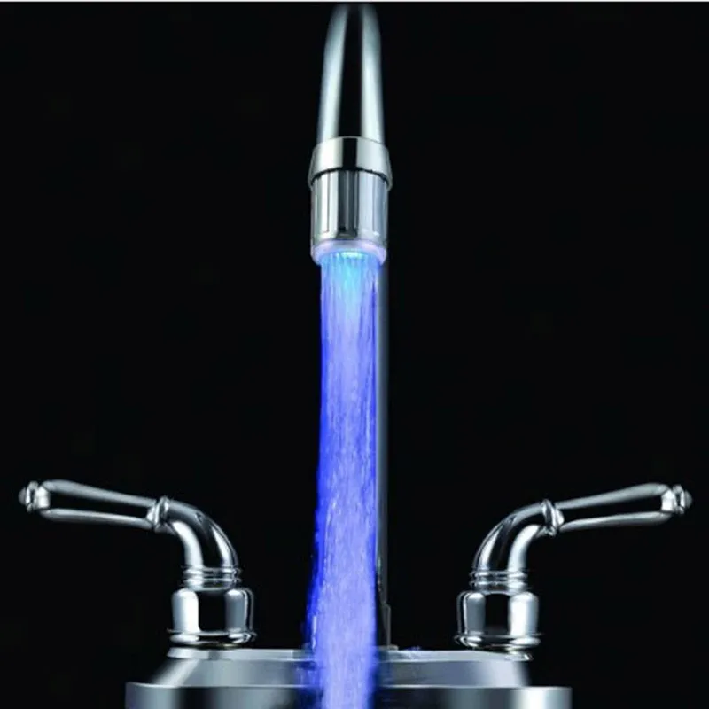 LED Tap Nozzle Faucet Shower Temperature Sensitive 3 Color Light Kitchen Faucet Spouts Bathroom Glow Water Saving Faucet Aerator