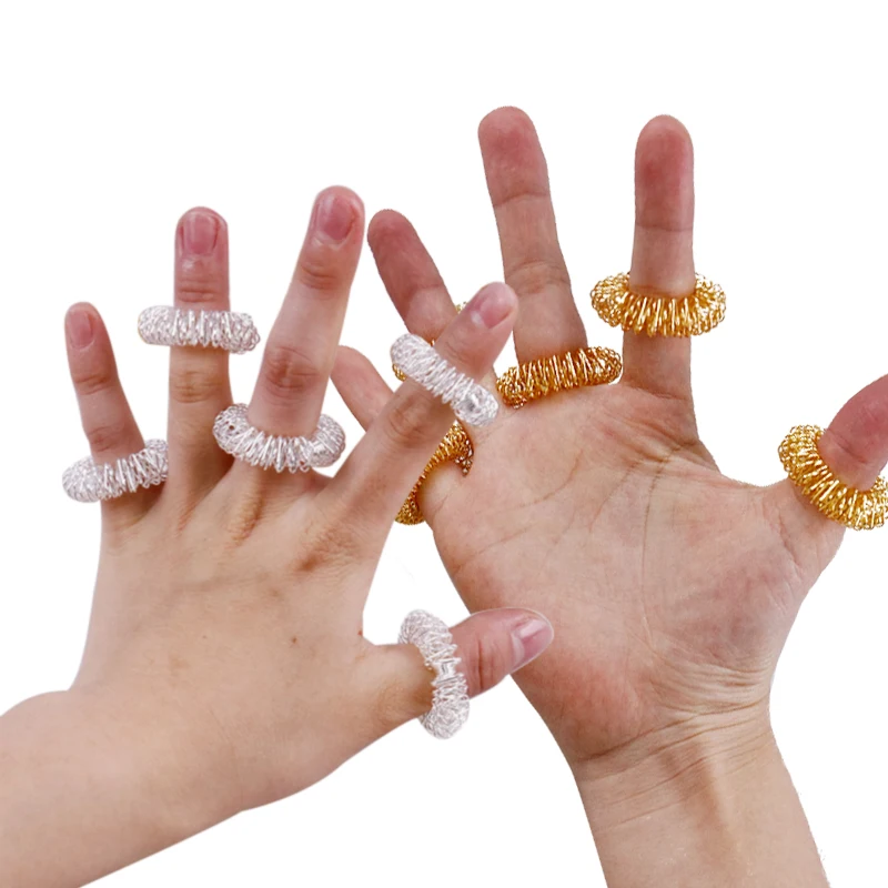 100pcs Finger Massage Ring Acupuncture Ring Health Care Body Massager Relax Hand Massage Tool Promote Blood Circulation Therapy