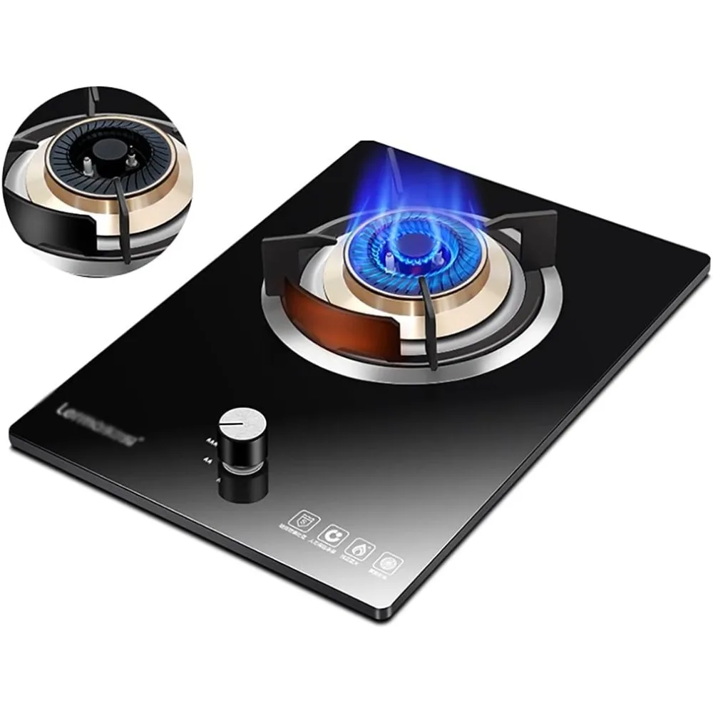 

Burners Gas Hob Portable Home Kitchen Gas Hob，Built In Gas Hob 1 Burner With FFD/FSD,Black Glass(Gloss)，Easy To Clean [Energy Cl
