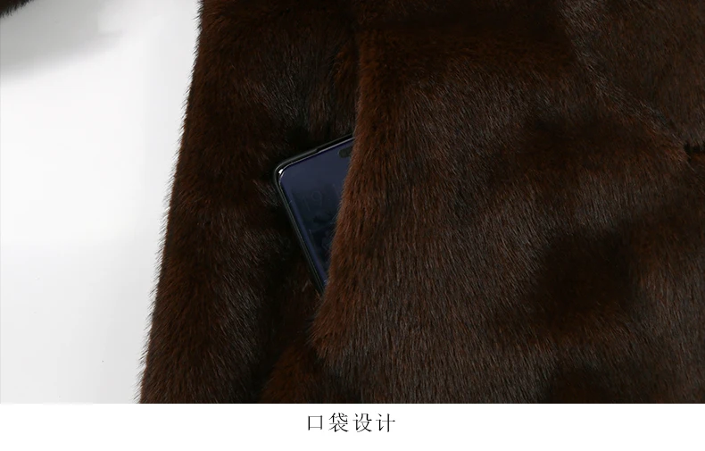 Nerazzurri Winter Long Thick Warm Soft Fluffy Brown Faux Mink Fur Coat Women Single Breasted Elegant Luxury Designer Clothes