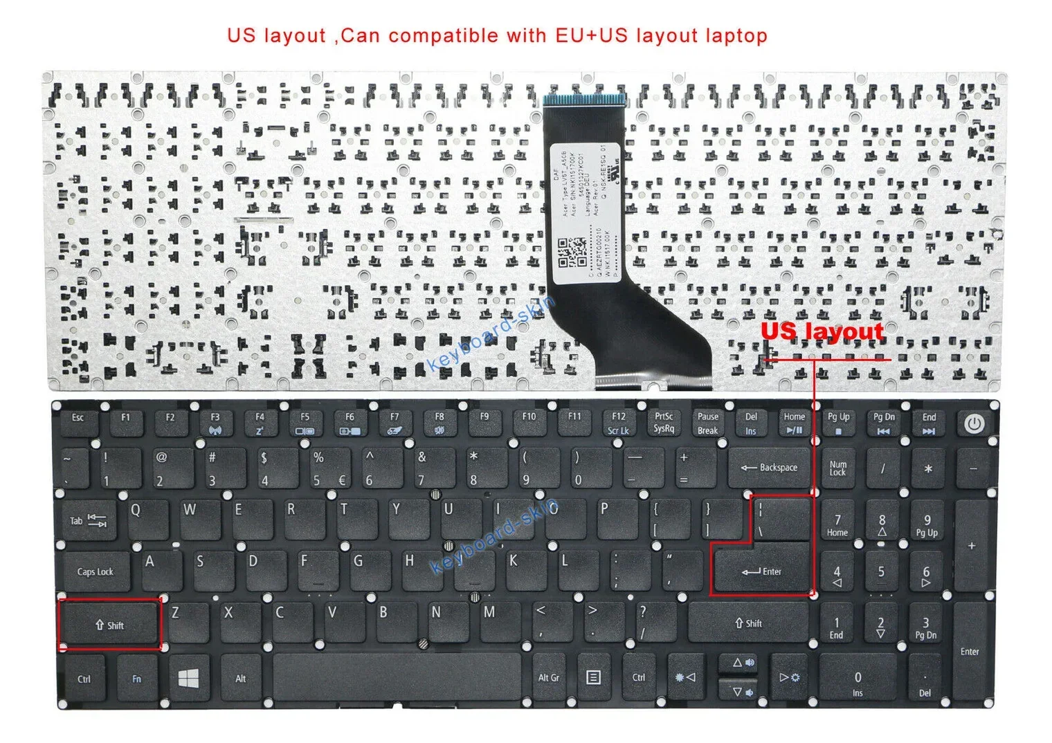 New US NO-backlit keyboard For Acer V3-574 V3-574G V3-574T V3-575 V3-575G laptop