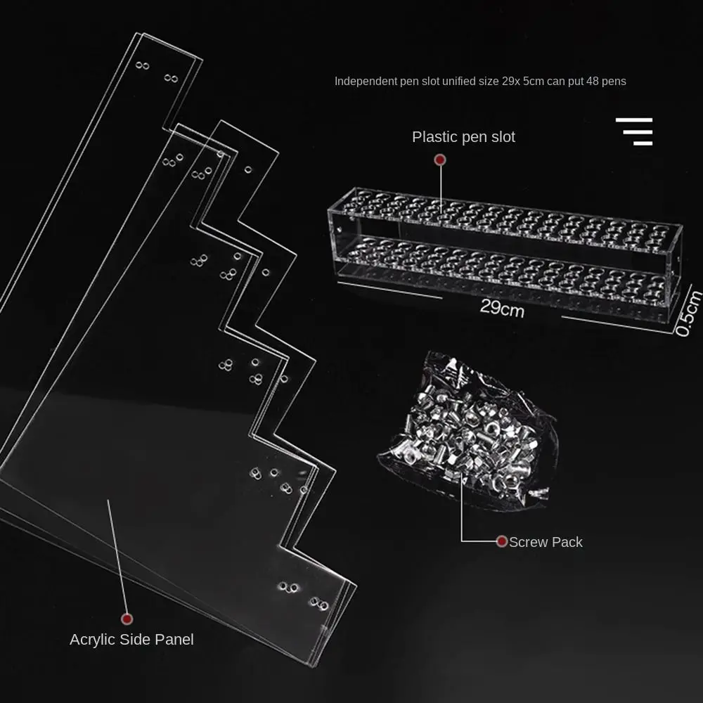 Porte-stylo de marque à 1/2/3/4 couches, Type échelle transparente, présentoir de papeterie, grande capacité, support de rangement de brosses Durable