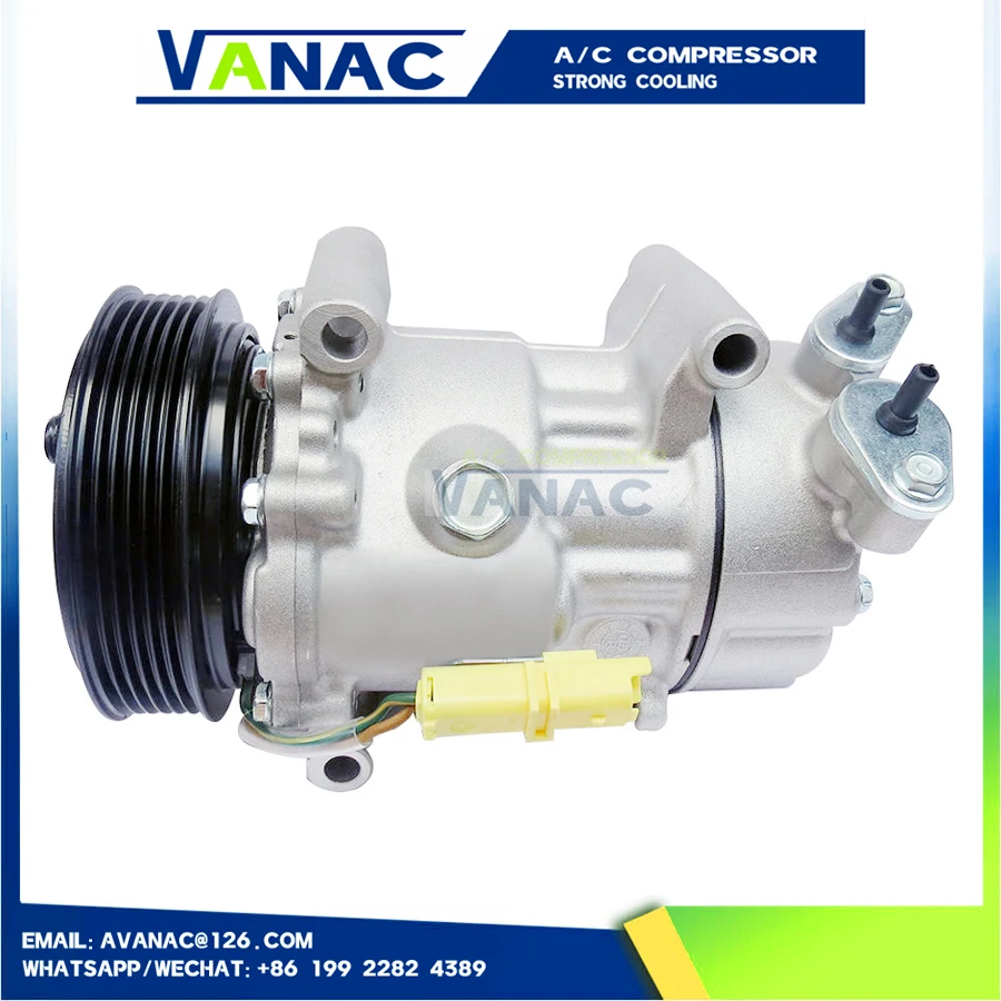 Factory Price SD6V12 AC Compressor For PEUGEOT 206 307 PARTNER Bipper 9639078180 9646273380 9655191580 9655191680 6453LS