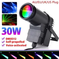 30W RGBW LED Pinspot Light Stage Light Mini Spotlights DMX512 Colorfull Disco Beam For DJ Party KTV Mirror Ball Pin Spot Lights