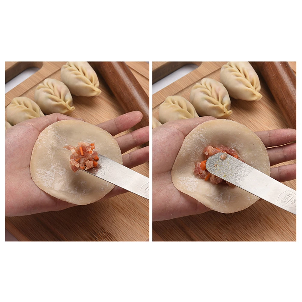 

4pcs Stainless Steel Filling Spoon For Dumplings Wonton Bun Making Kitchen Gadget Stuffing Scoop Dough Press Ravioli Empanada