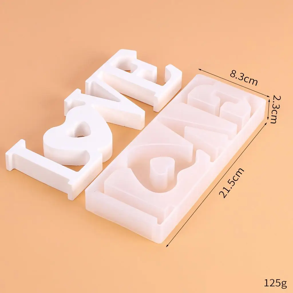 Resin Casting Alphabet Mold, Wedding LOVE Silicone Mold for Epoxy Resin Crafts, Resin Keychains, , Soap, Clay Crafts