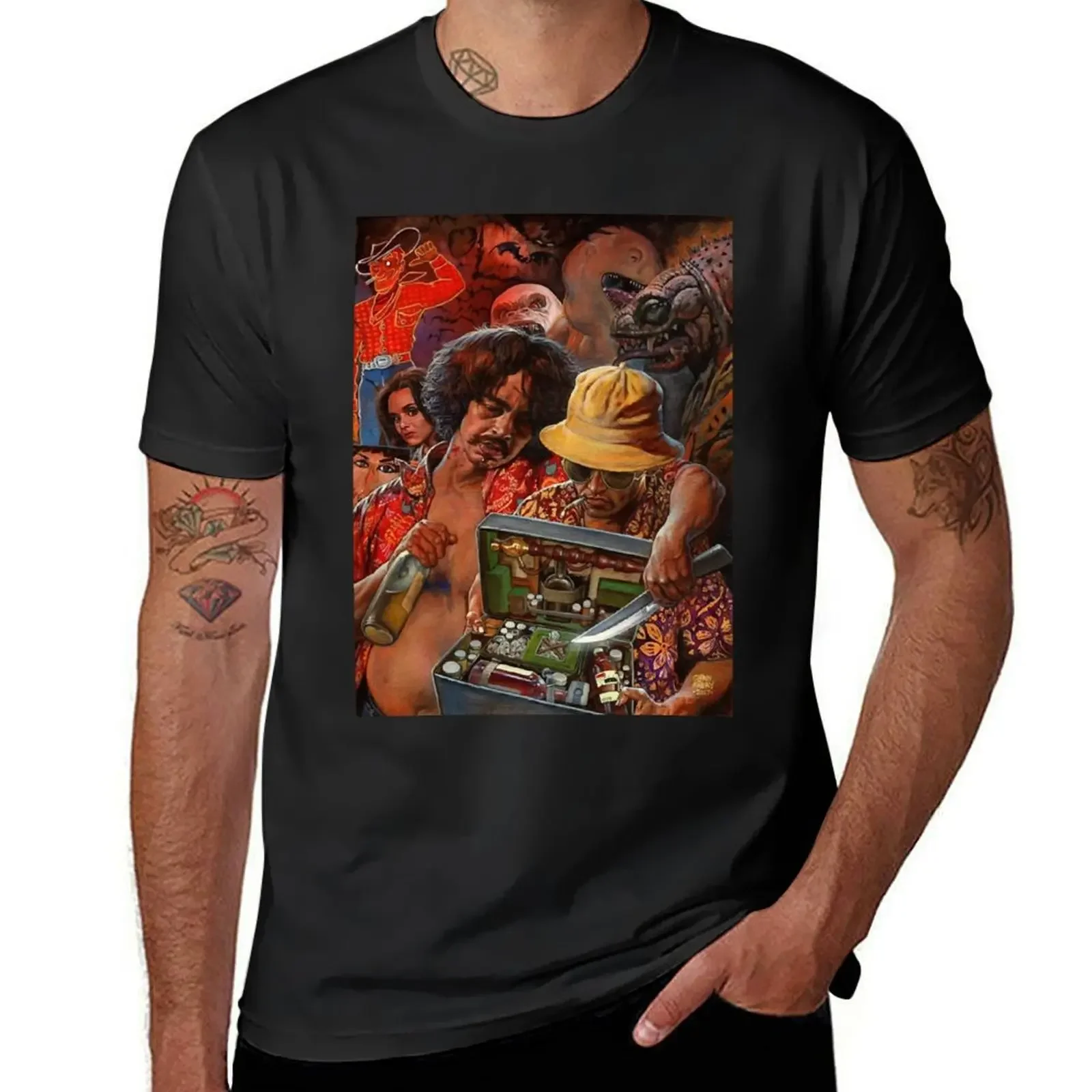 

Fear and Loathing in Las Vegas Poster T-Shirt anime figures designer shirts black t shirts for men