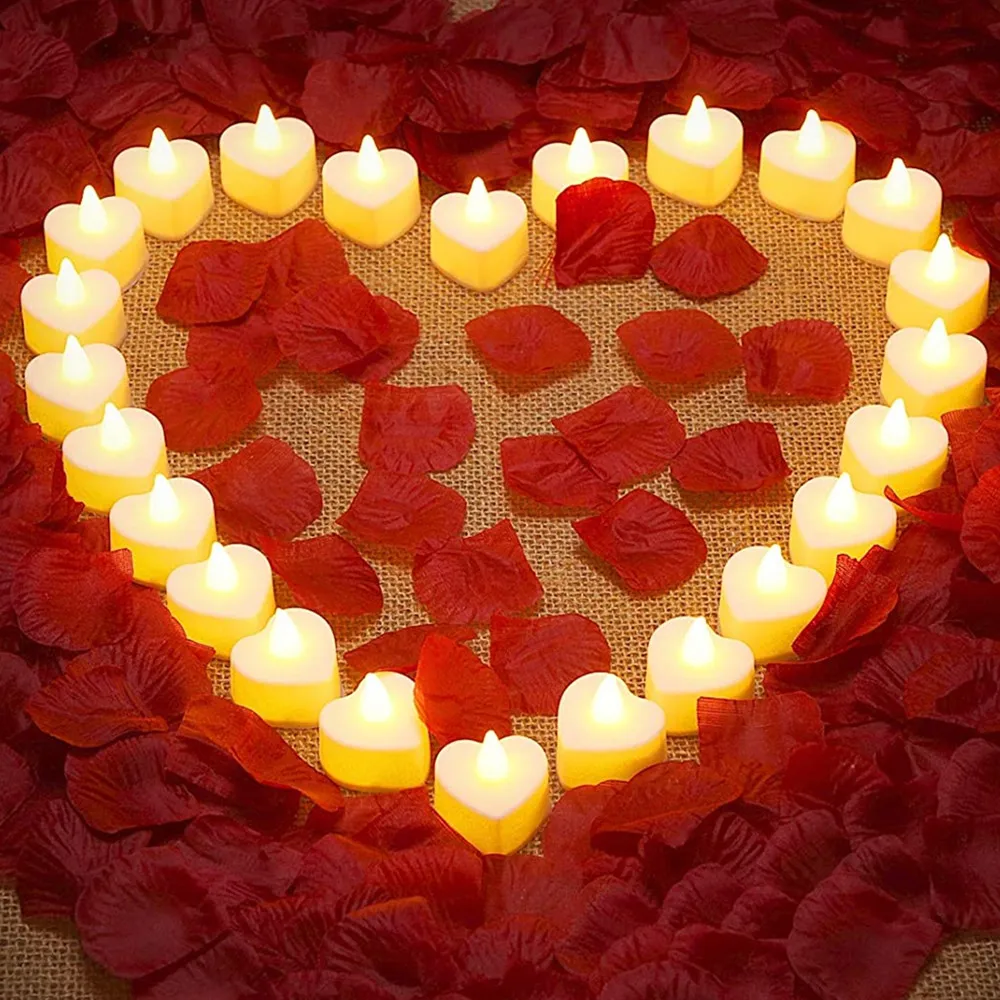 24 Stück flammenlose LED-Kerze für Zuhause, Weihnachten, Party, Hochzeit, Dekoration, herzförmige elektronische Teelichtkerzen mit Batteriebetrieb – Detail 4