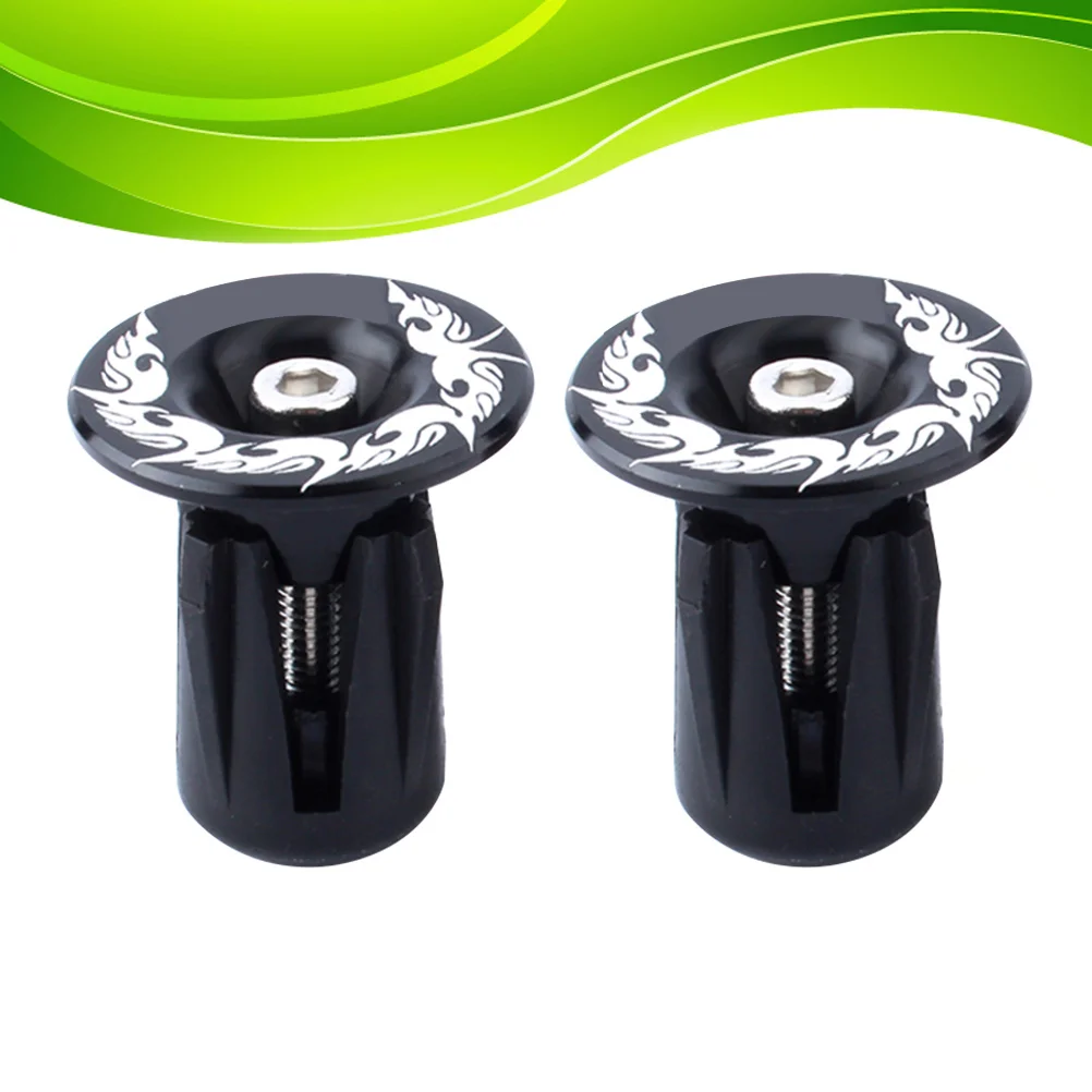 

Pair of Bike Handlebar End Plugs Aluminum Alloy Bar End Caps for Mountain Bike Road Bike Bike(Black)