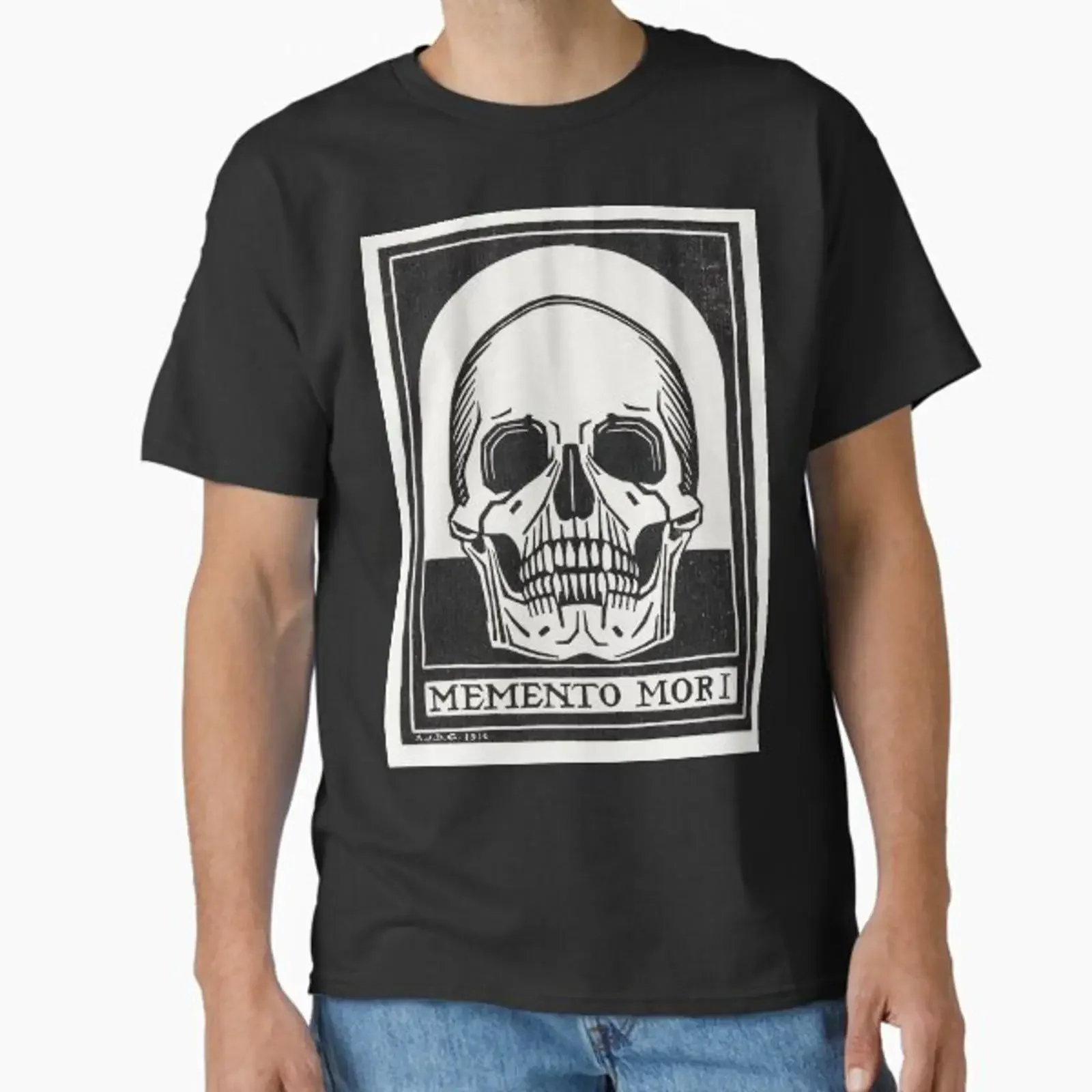 memento mori Classic T Shirt vintage Washed Stretched Unisex streetwear Slightly Casual graphic homme Comfortable fashion Soft