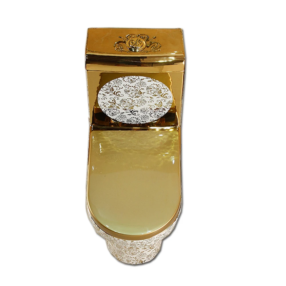 

Керамический унитаз с гальваническим покрытием, золотой унитаз с сифонным смывом, элитная сантехника для современной ванной комнаты