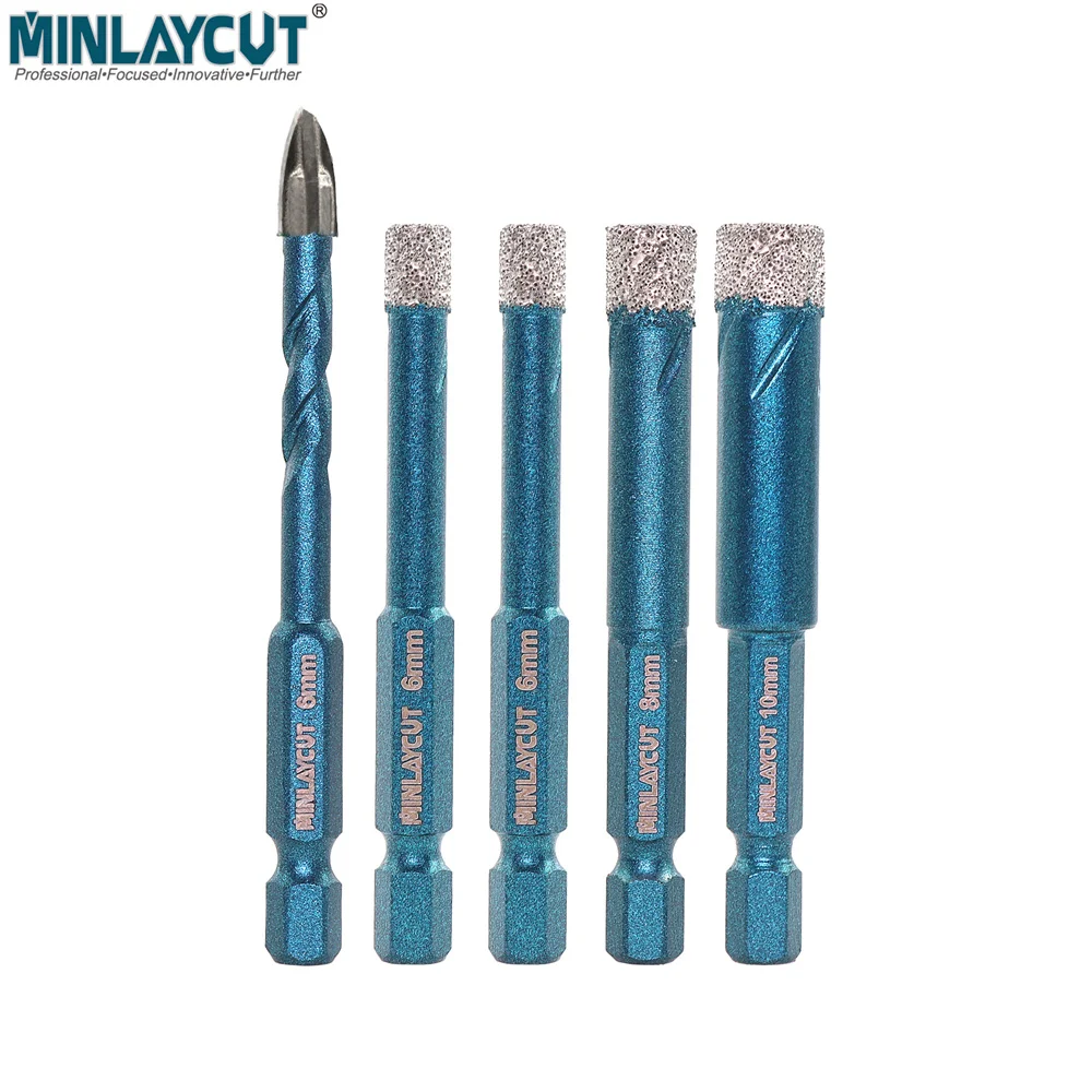 

MINLAYCUT 5pcs Set Drill Bit Dia 6mm Core Bits Tile Ceramic Marble Granite Hole Opener Locate Carbide Drill Bits 6mm Tool Kit
