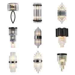 Crystal Wall Lamp Light Luxury Living Room Background Wall Lamp Nordic Modern Simple Staircase Corridor Bedroom Bedside Lamp