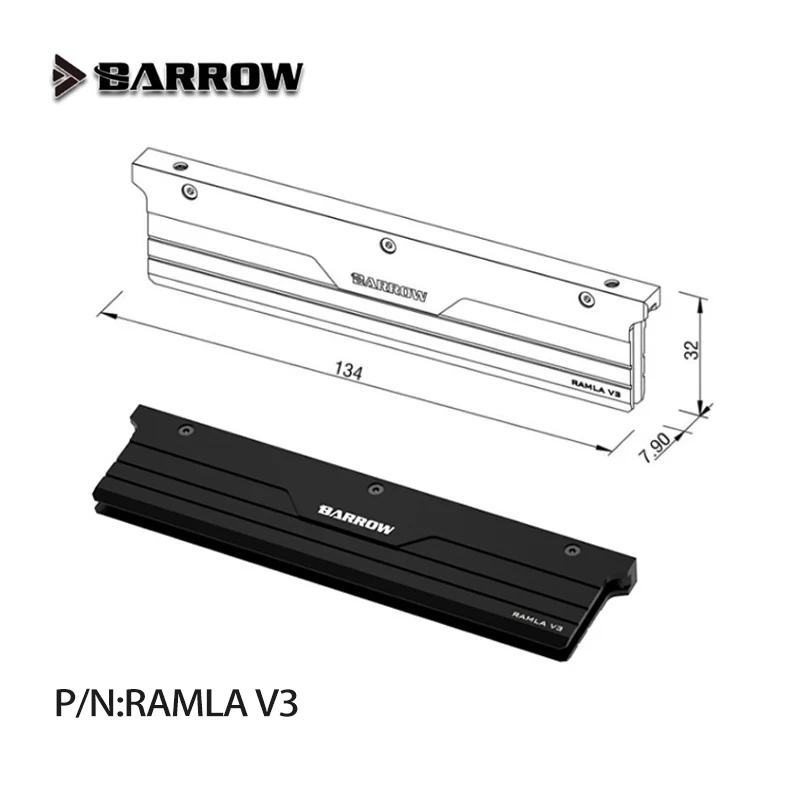 

Barrow RAMLA V3 RAM Memory Heat Spreader Armor Vest, or PC DIY Desktop RAM DDR5 DDR4 Cooler Cover，Black