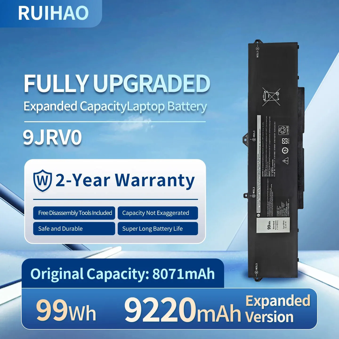 9JRV0 11,61 V 99.99Wh batería del ordenador portátil para Dell Latitude 5421 5431 5521 5531 Precision 3561 3470 3561 3571 m17 R5 AMD
