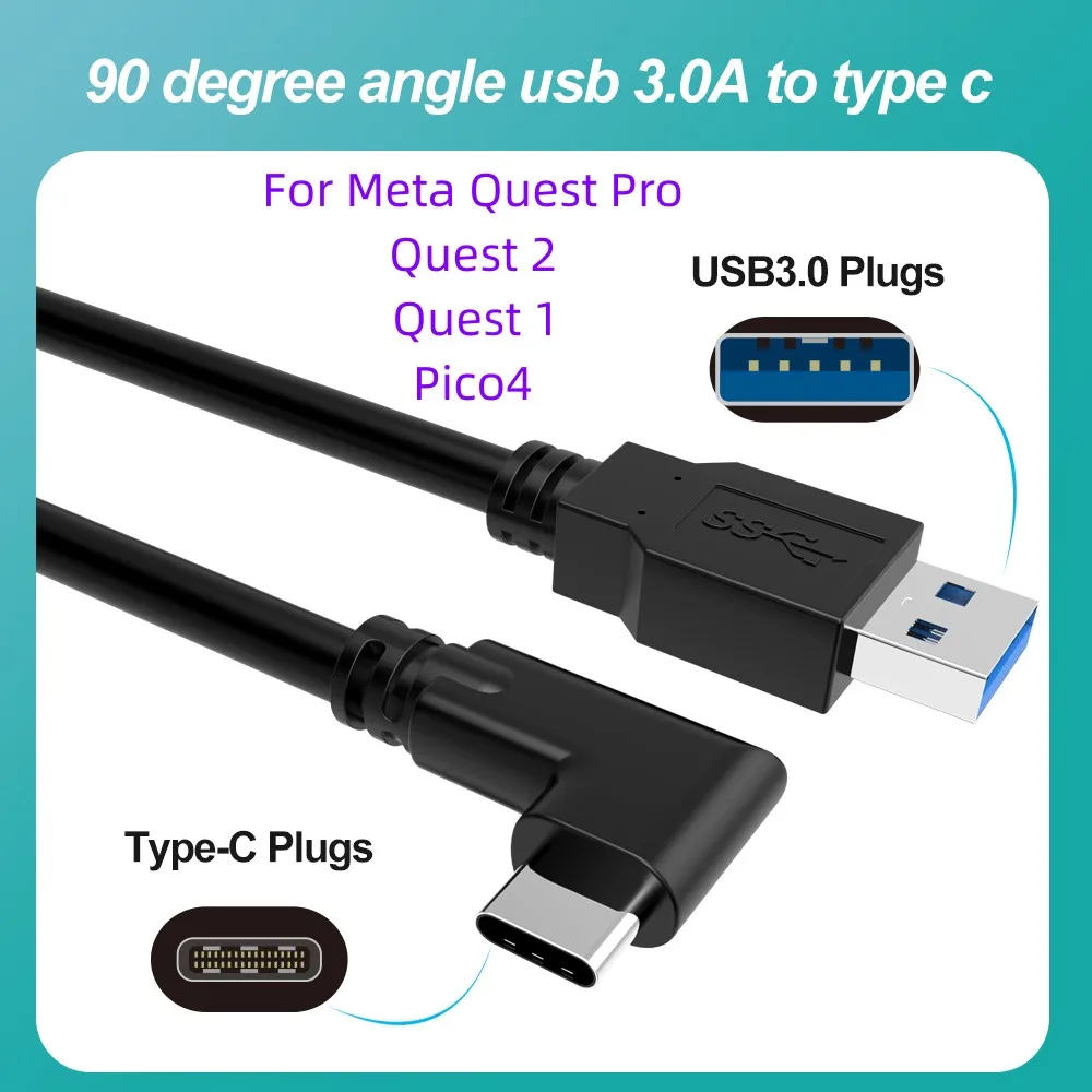 16FT 10FT usb cクエスト用プロクエスト2リンク高速データ充電ケーブルusb 3.0タイプc PICO4 vrヘッドセット