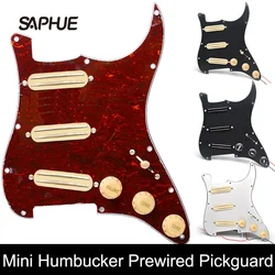 SSS Prewired Loaded Electric Guitar Pickguard Set Dual Rail Pickups For ST Style Guitar 3Pcs Mini Humbucker 9K