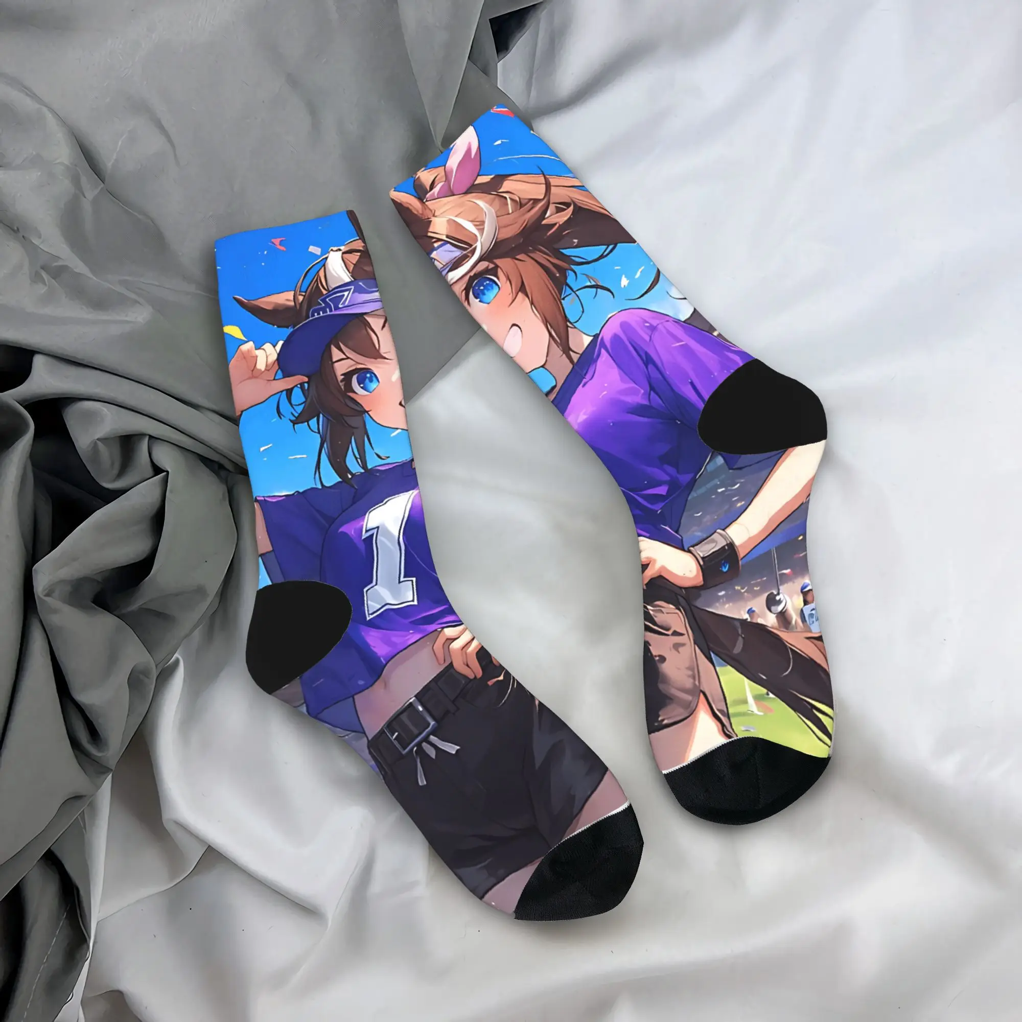 Tokai Teio Uma Musume Pretty Derby Socks  Modern Stockings Autumn Anti Slip Men Socks Quality Printed Outdoor Sports Socks