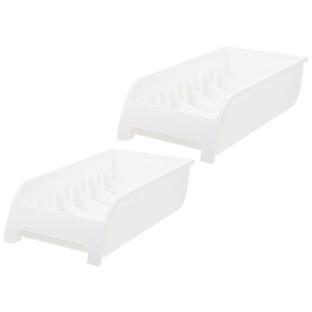 

2pcs White Kitchen Dishes Drying Rack Storage Small Household Countertop Utensil Holder Bowl Plate Drainer PP Material Stable