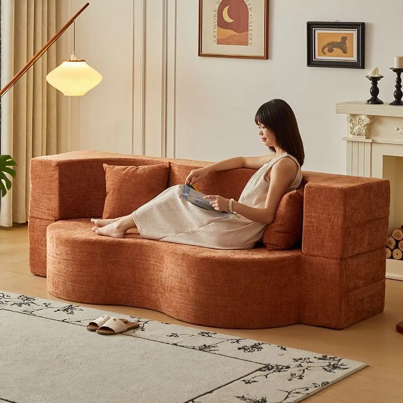 Compression, sofa bed, fabric, living room, straight row, folding, double