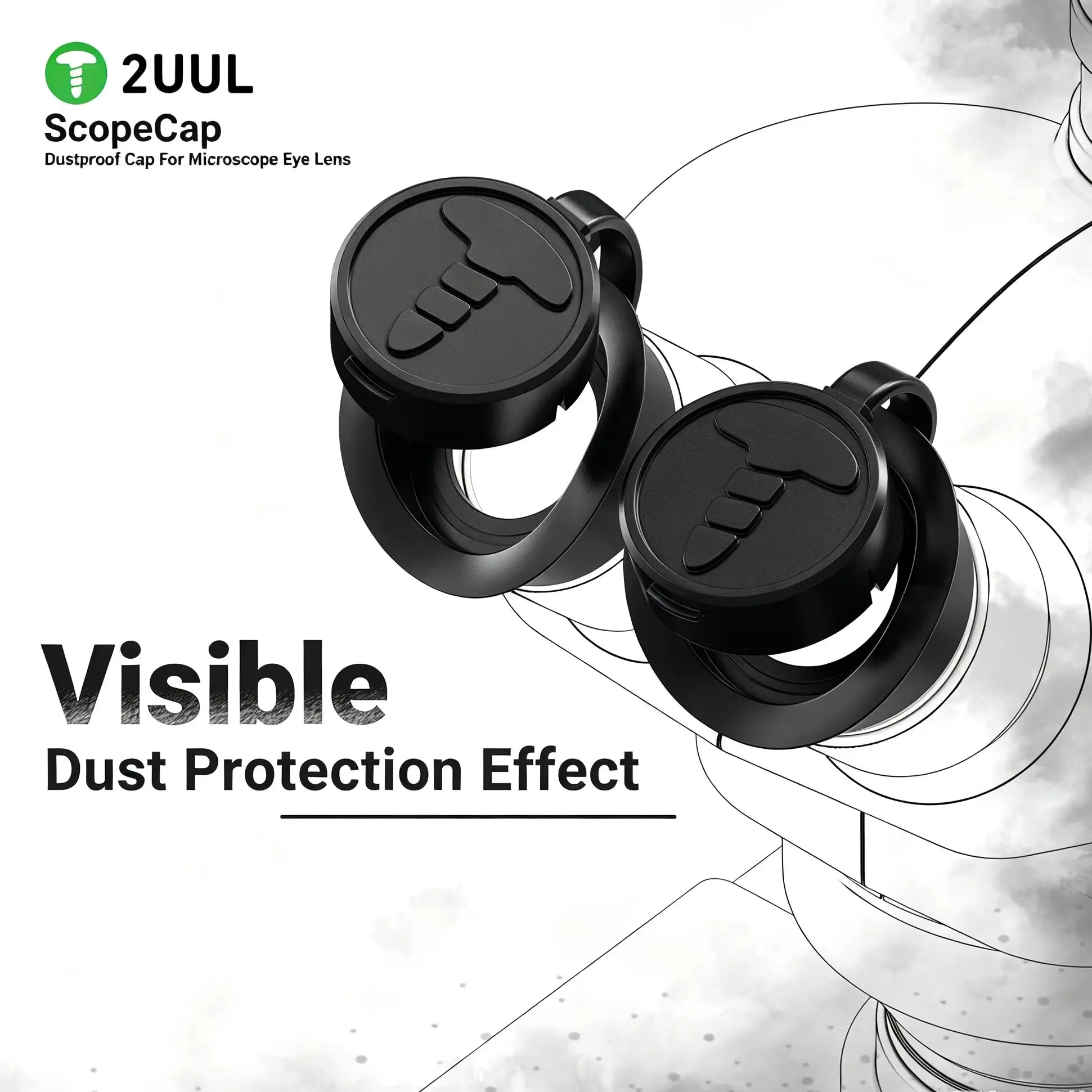 2UUL MS81 ScopeCap Dustproof Rubber Cover for Stereo Microscope Eyepiece Protection Universal Microscope Eye Lens Dustfree Cover image 4