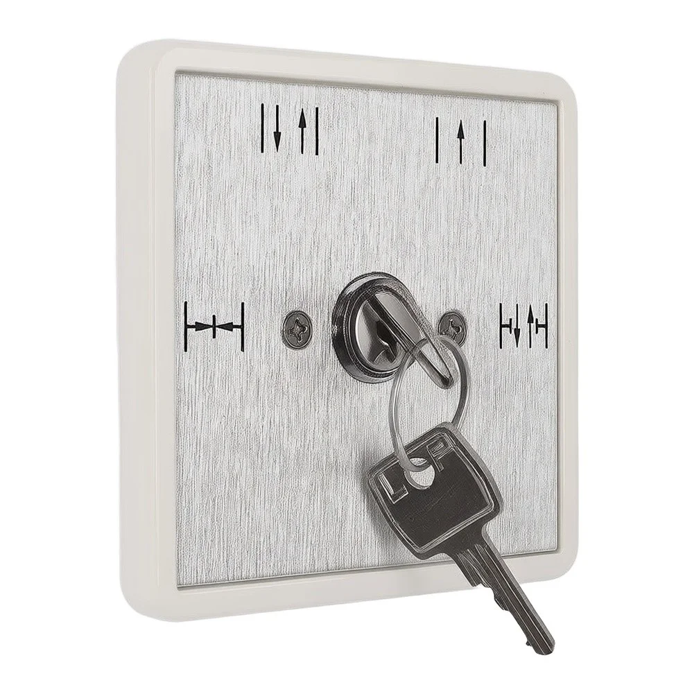 Five Position Mechanical Key Switch for Automatic Door Applications Requiring Selectable Auto One Way Half Open and NO States
