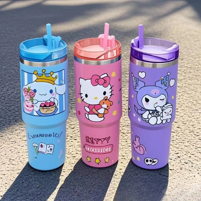 

Miniso 304 Stainless Steel Vacuum Insulated Cup Kuromi Kitty Ice King Cup 30oz Car Cup Coffee Lovers Cups Drinkware