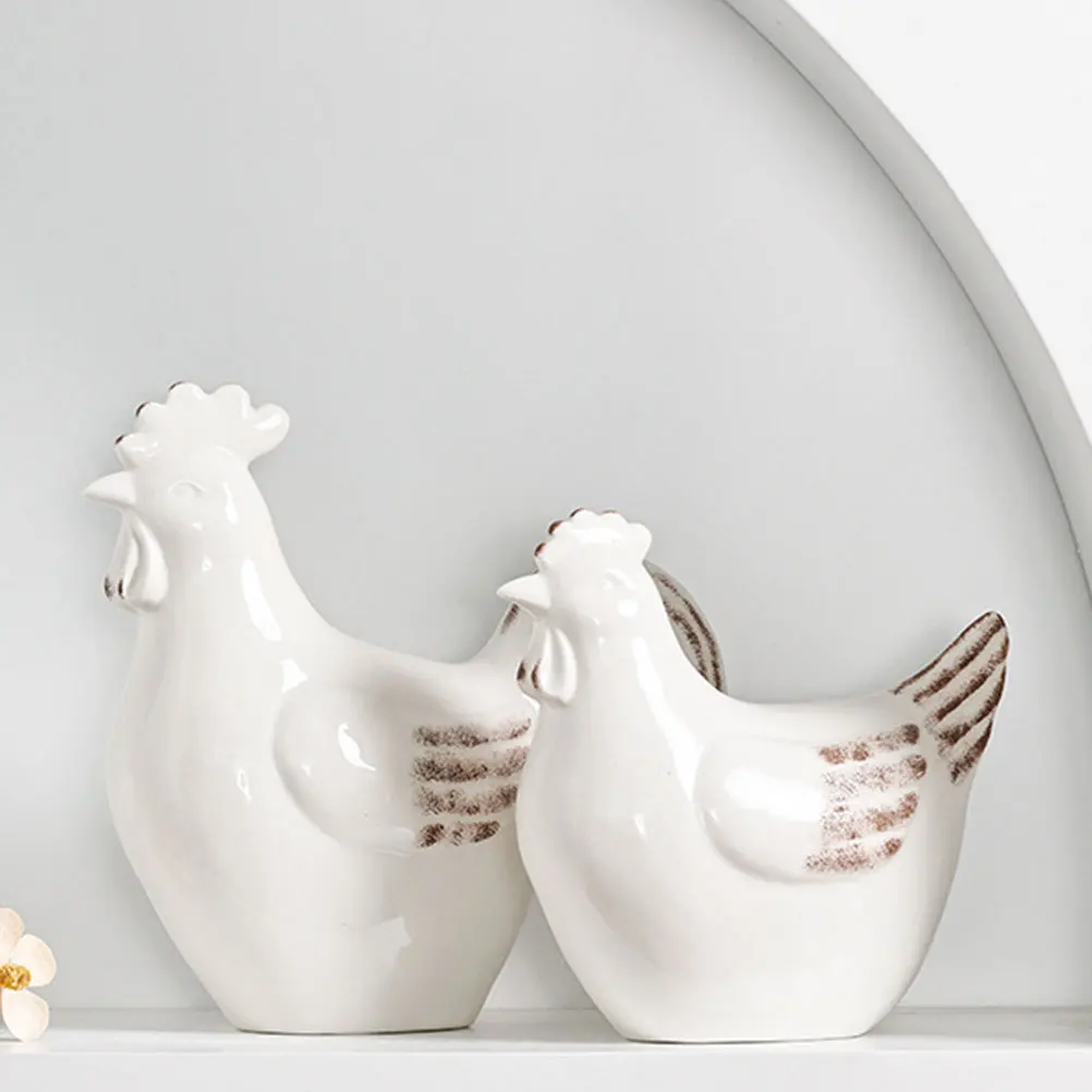 

Modern Ceramic Rooster Decor Unique Handcrafted Statue for Home Office Garden Desktop Shelf Interior Exterior Decoration Art