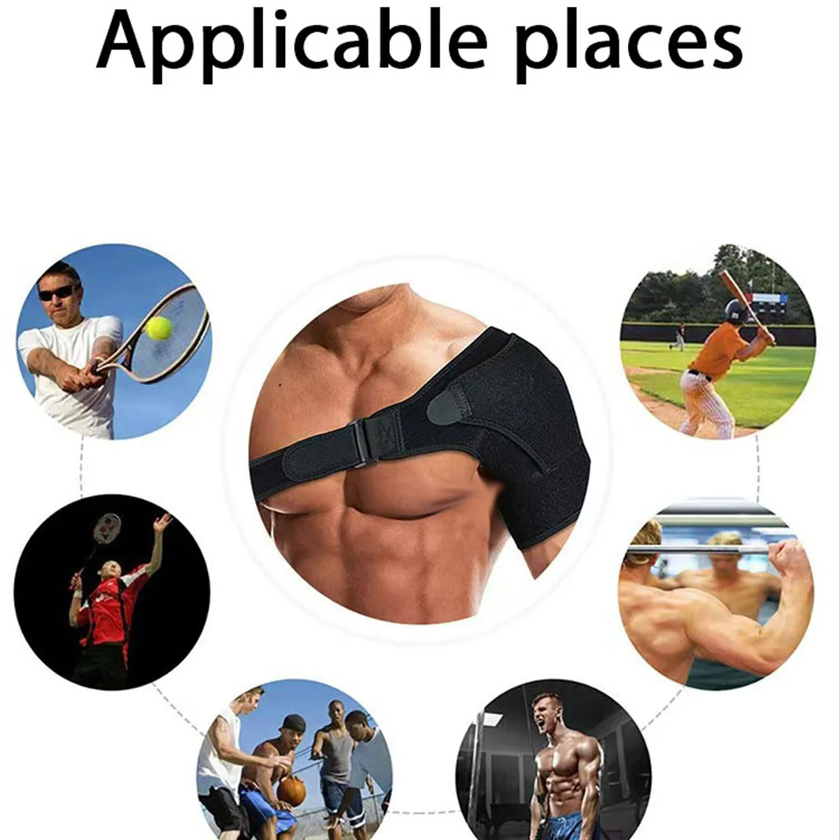 Adjustable Sports Shoulder Brace for Men and Women, Pressure-Boosted to Prevent Strain Injuries, Can Be Used for Both Left and Right Shoulders, Shoulder Immobilizer (Ice Pack Not Included)
