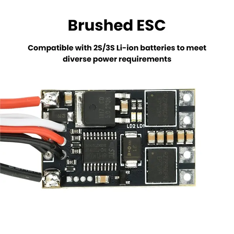 -[No.68 ] Brushed ESC Micro 5A RC Electric Speed Controller 1-2S 6V-14V For DIY For RC Model Car Boat Tank view 2