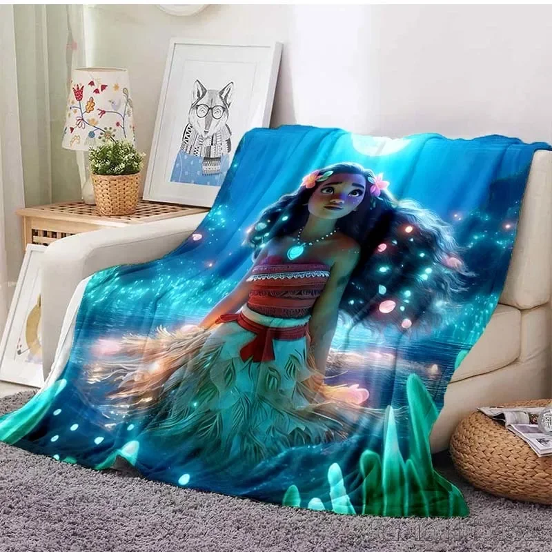 Disney Moana Printed Blanket for Home Travel Soft and Warm Blanket for Adults and Children Cartoon Warm Blanket Holiday Gifts