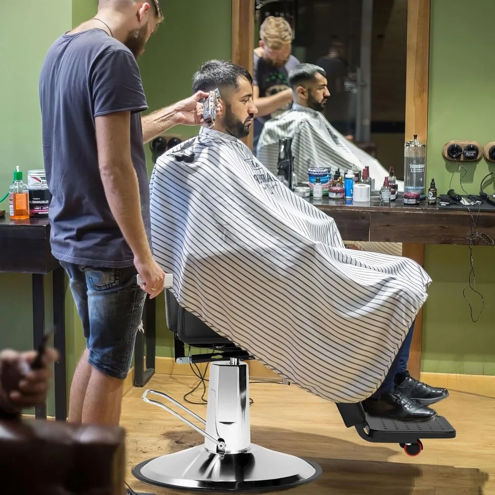 كرسي صالون لمصفف الشعر، كرسي حلاق دوار 360 درجة، كرسي حلاق بمضخة هيدروليكية شديدة التحمل، معدات تجميل للسبا