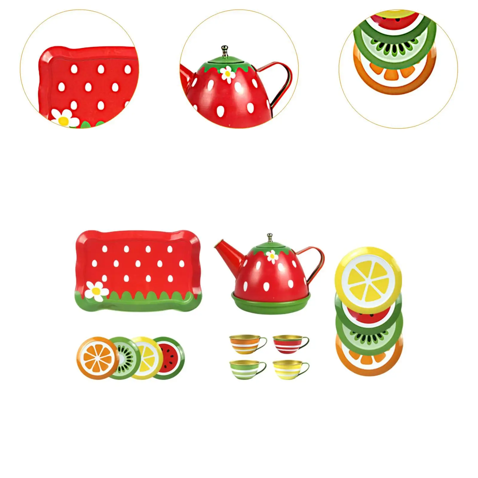 Kids Tea Set Afternoon Tea Playset Role Play Educational Princess Toys Teapot