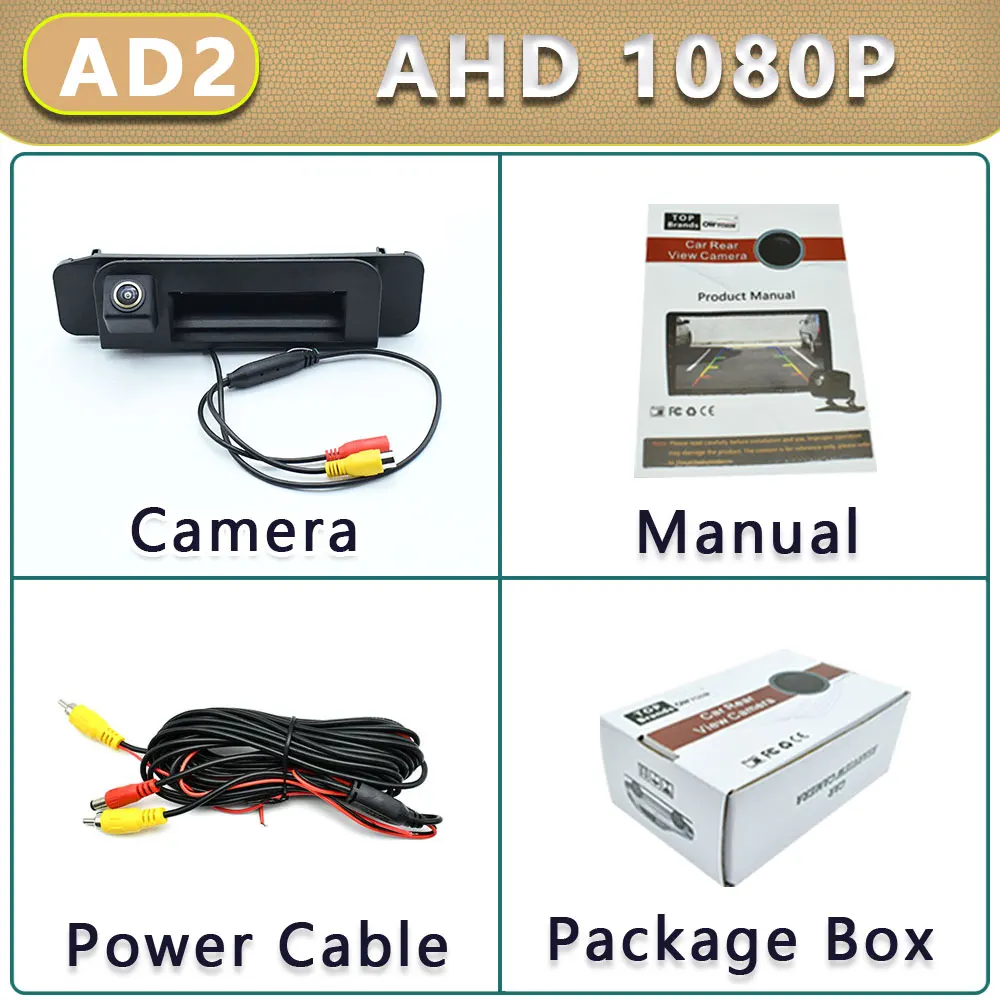 

AHD 1080P 170° Golden Lens Trunk handle Vehicle Rear View Car Camera For Benz C Class W205 C180 C200 C280 C300 C350 C63 Monitor