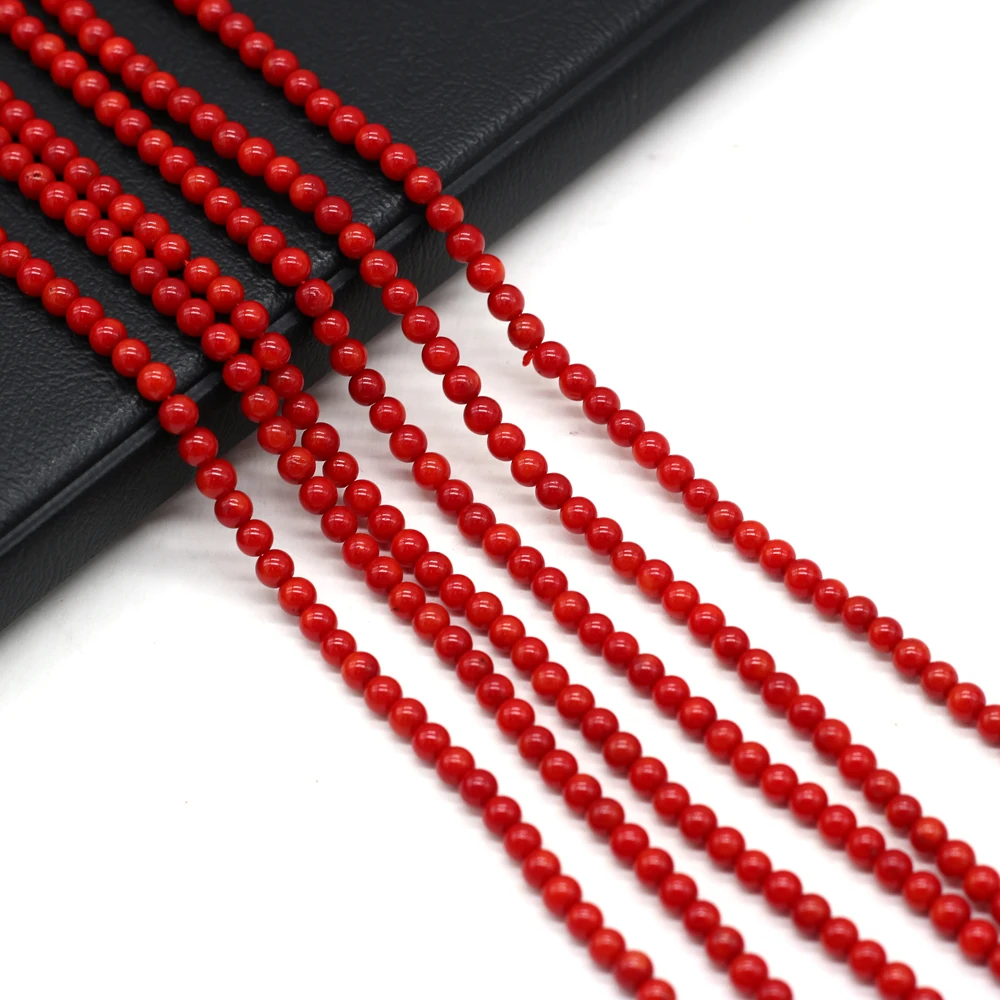 round Small beads natural red coral beads loose beads isolation beads DIY for bracelet necklace semi-finished loose beads