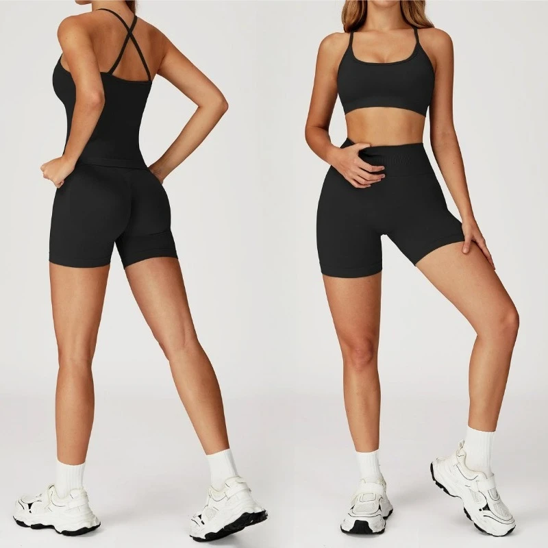 

Женский бесшовный комплект для йоги, быстросохнущий облегающий комплект, высококачественный комплект для занятий спортом на открытом воздухе и бегом, фитнес-набор