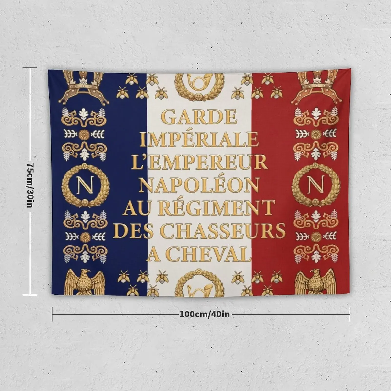 Napoleonic French flag of the Chasseurs A cheval de la Garde Tapestry Decoration Aesthetic Tapestry