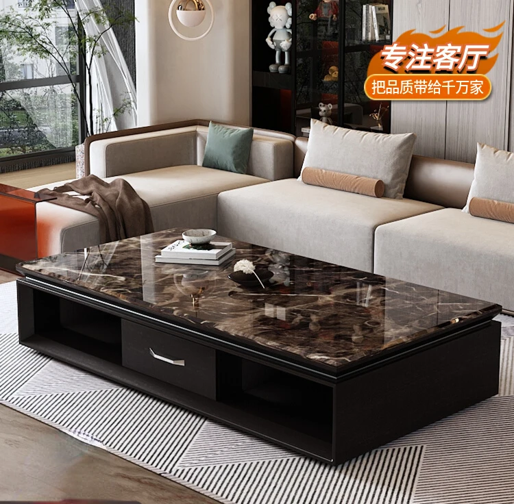 Nordic living room marble coffee table TV cabinet combination